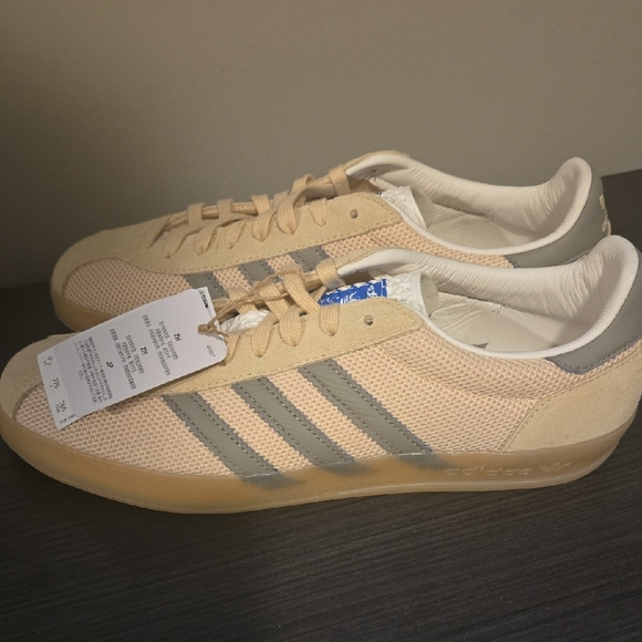 Adidas Gazelle Indoor Pro Beige Mesh Gum Sole Sneakers Mens 9.5 NWT - maisgene.com.br Adidas Gazelle Indoor Pro Beige Mesh Gum Sole Sneakers Mens 9.5 NWT - maisgene.com.br